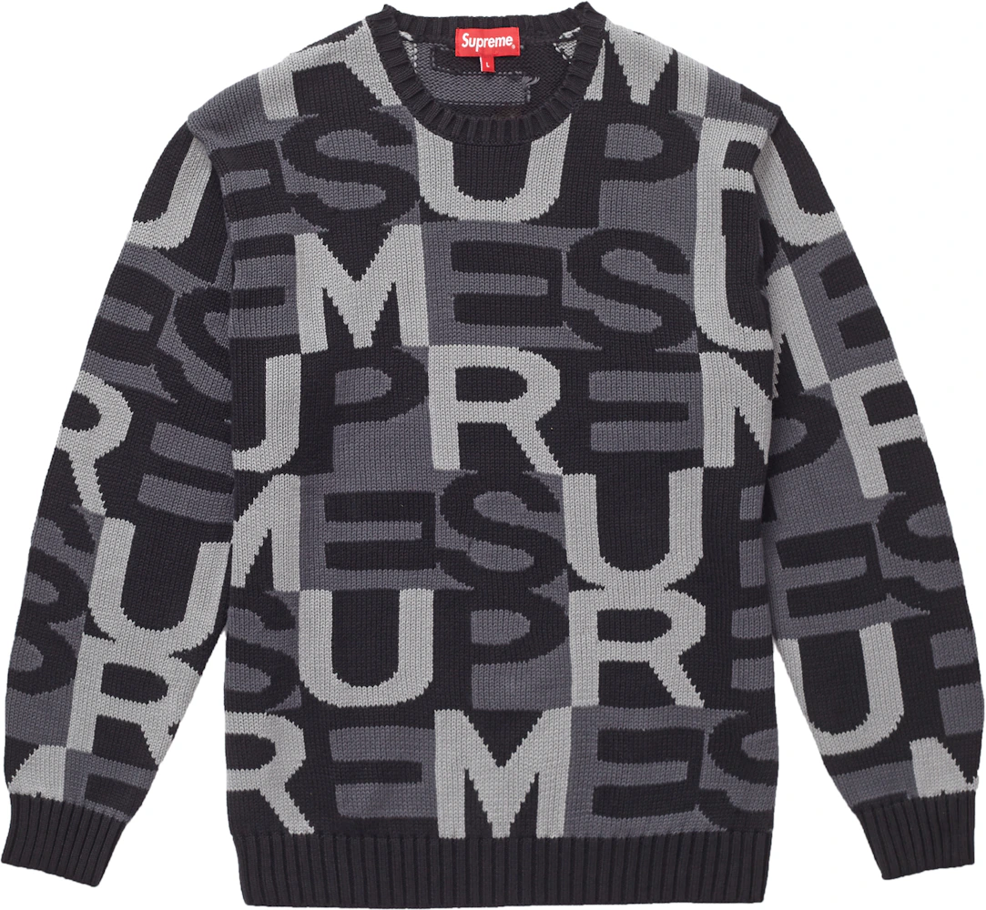 Supreme Big Letters Sweater Black Men's - FW18 - US