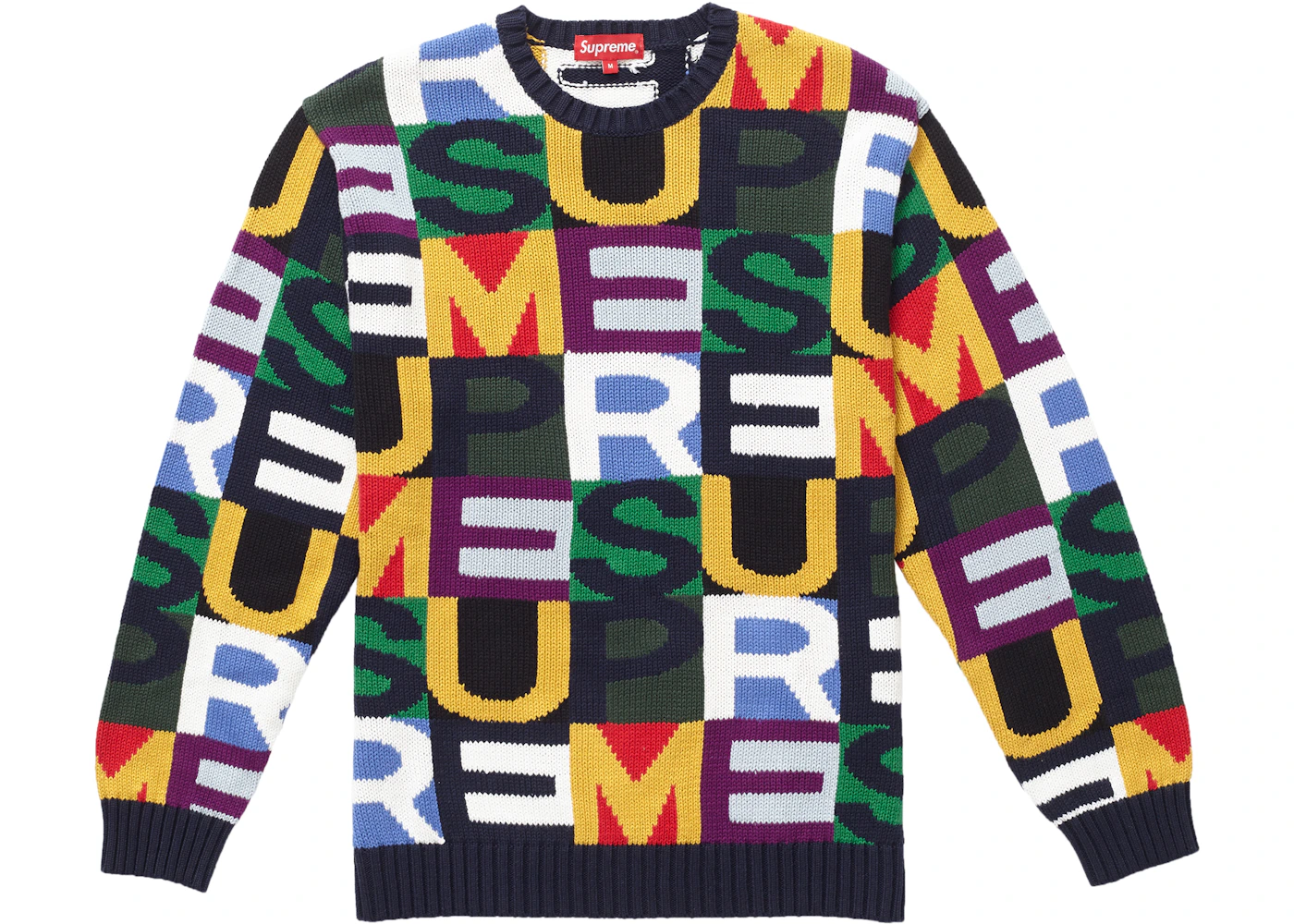 Supreme Big Letters Sweater Multicolor Men's - FW18 - US