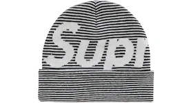 Supreme Big Logo Beanie (FW22) Black Stripe