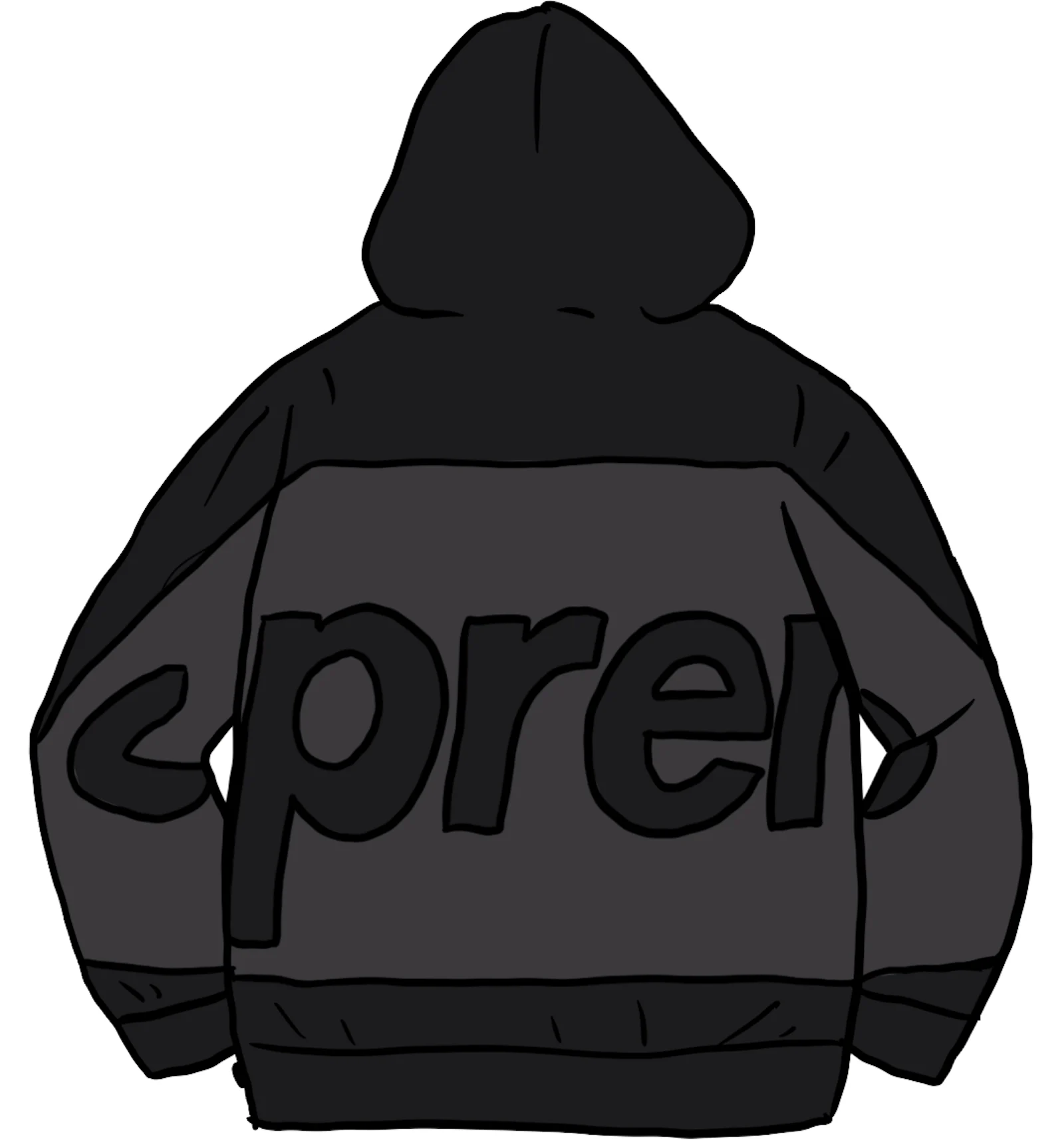 Supreme big stitch hooded discount sweatshirt