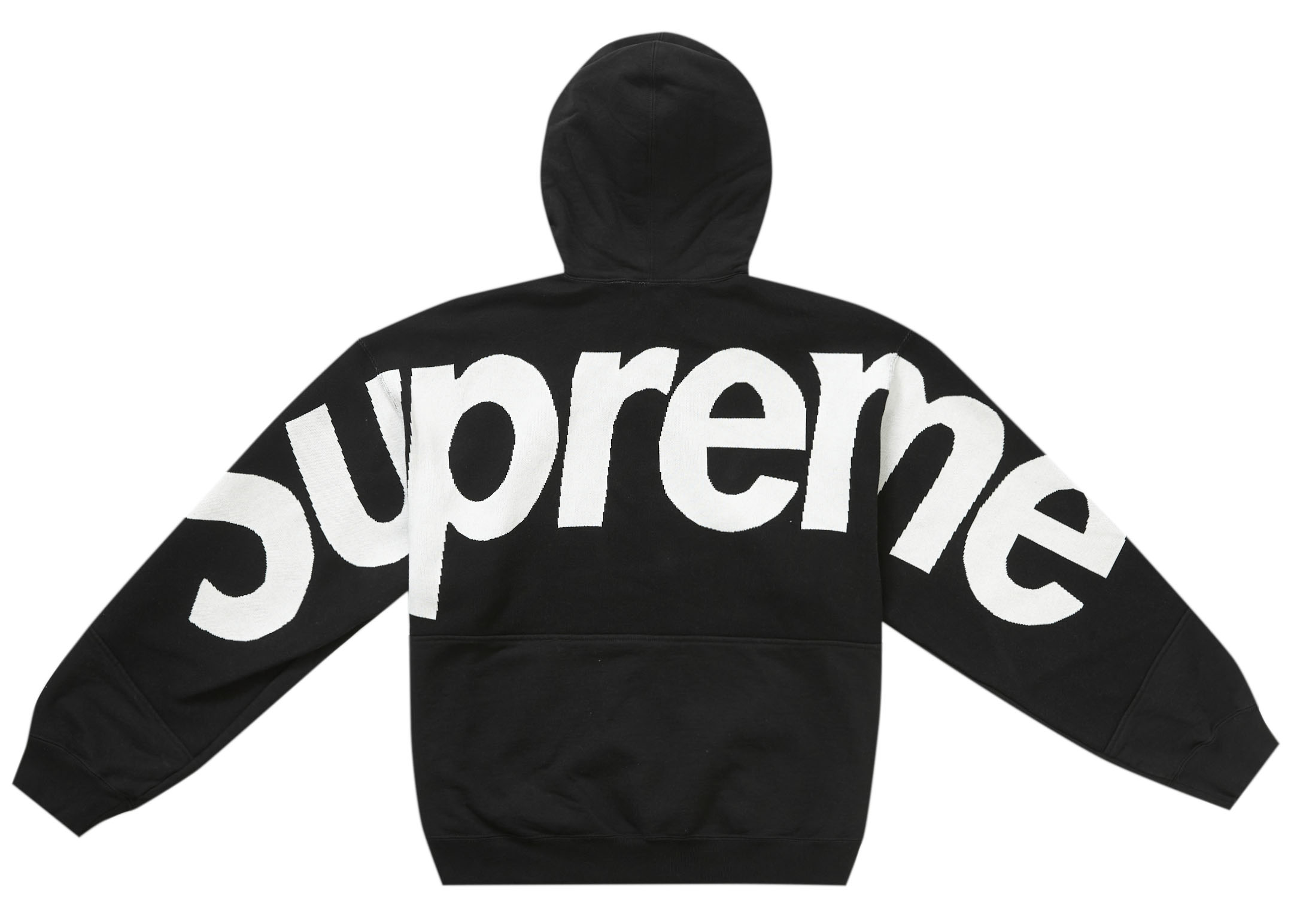 Supreme Big Logo Jacquard Hooded Sweatshirt Black