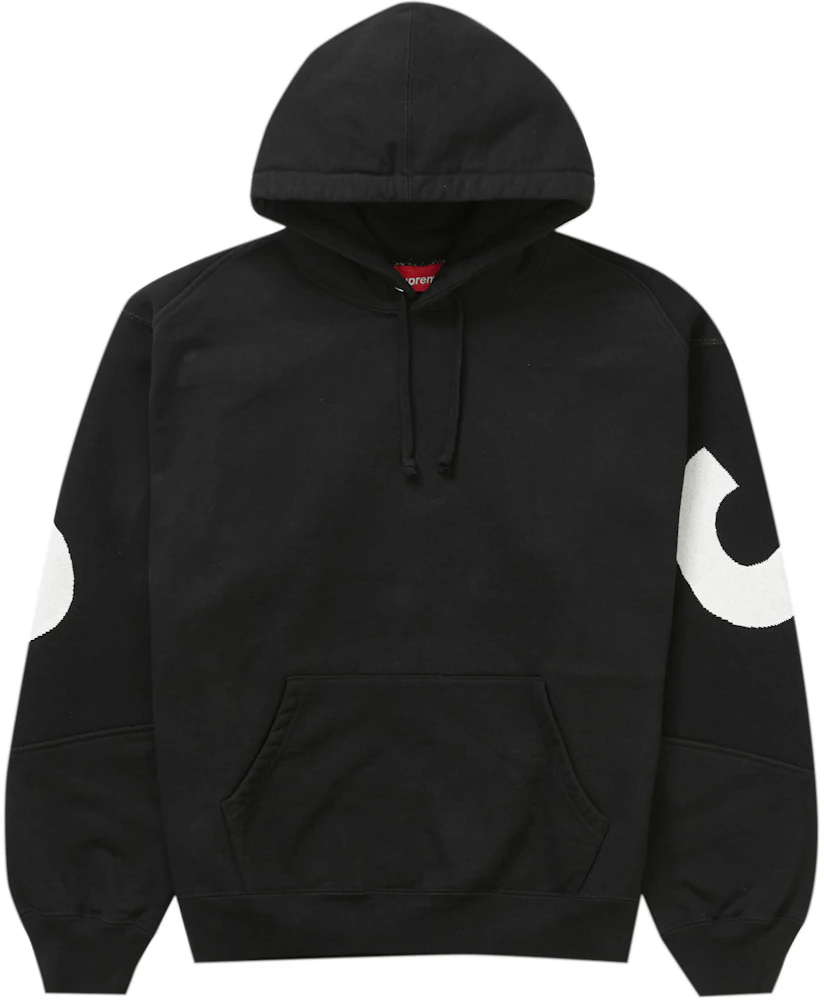 Supreme Big Logo Sweatshirt Black Jacquard Hooded - US Men\'s - FW23