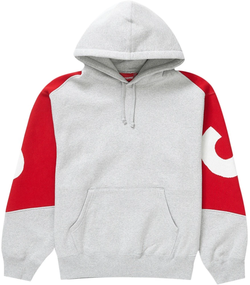 Supreme Big Logo Jacquard Hooded Sweatshirt Heather Grey Men\'s - FW23 - US