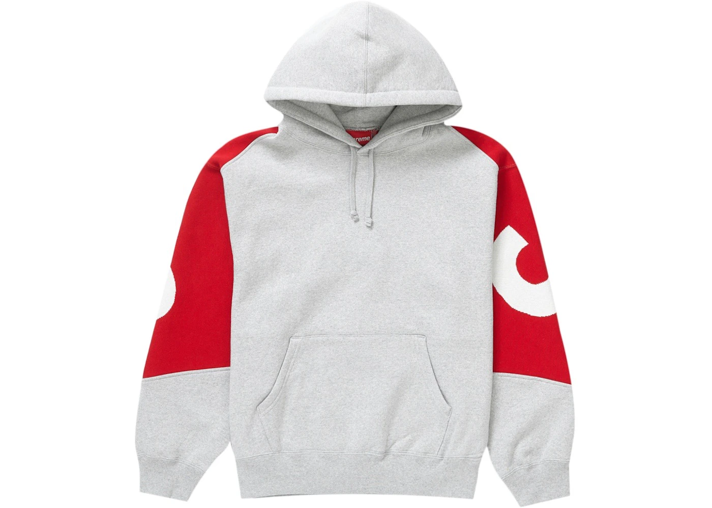 Supreme Big Logo Jacquard Hooded Sweatshirt Heather Grey Men's - FW23 - US
