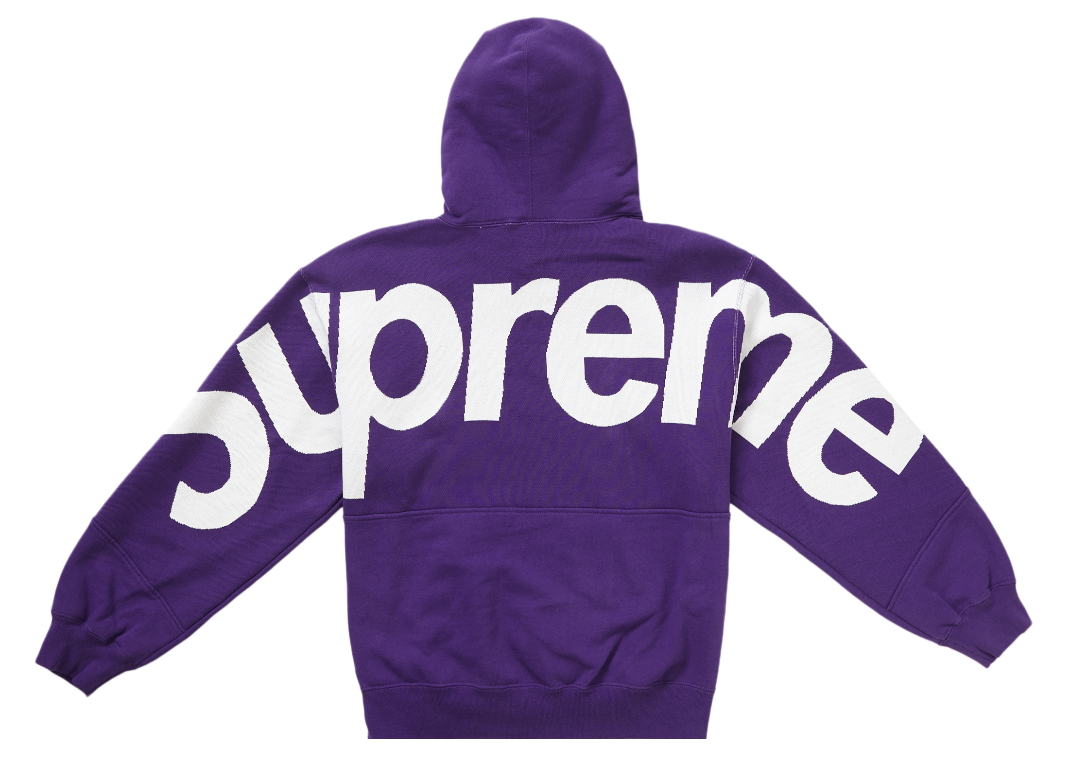 Supreme Big Logo Jacquard Hooded Sweatshirt Purple Men's - FW23 - GB