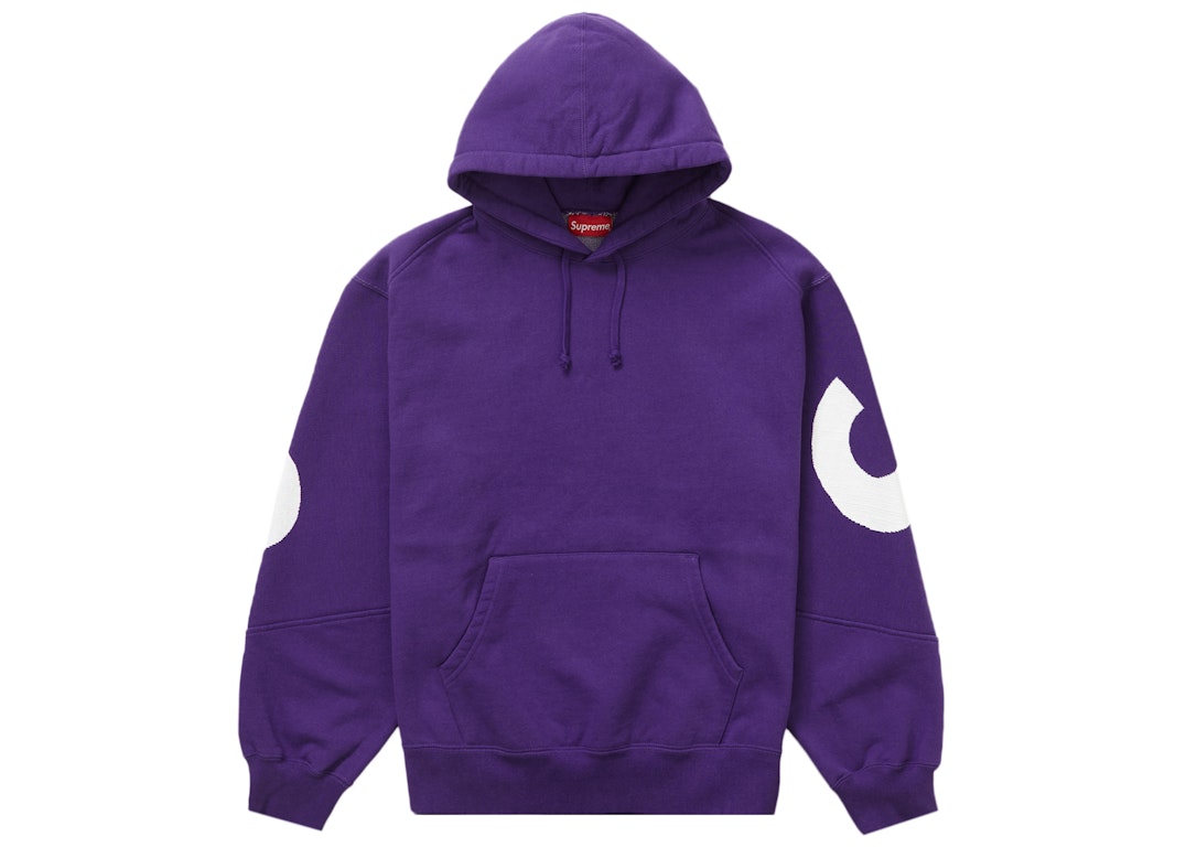 Pre-owned Supreme Big Logo Jacquard Hooded Sweatshirt Purple