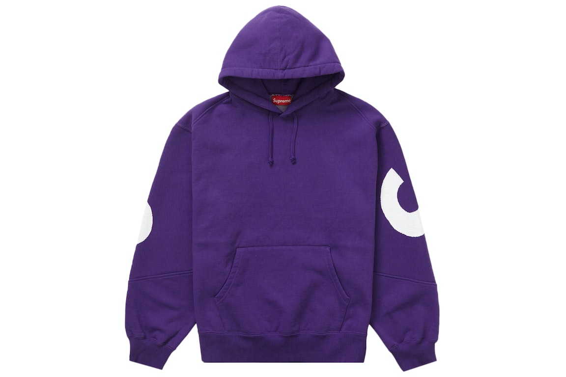 Pre-owned Supreme Big Logo Jacquard Hooded Sweatshirt Purple