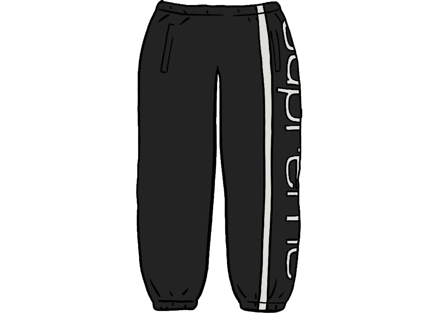 Supreme Big Logo Paneled Sweatpant Black - FW20 Men's - US