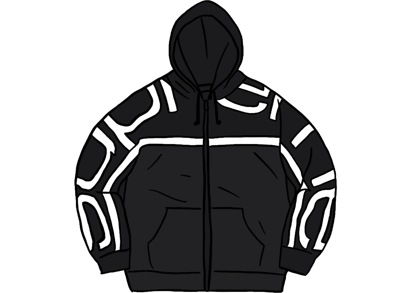 Supreme Big Logo Paneled Zip Up Black Men s FW20 US