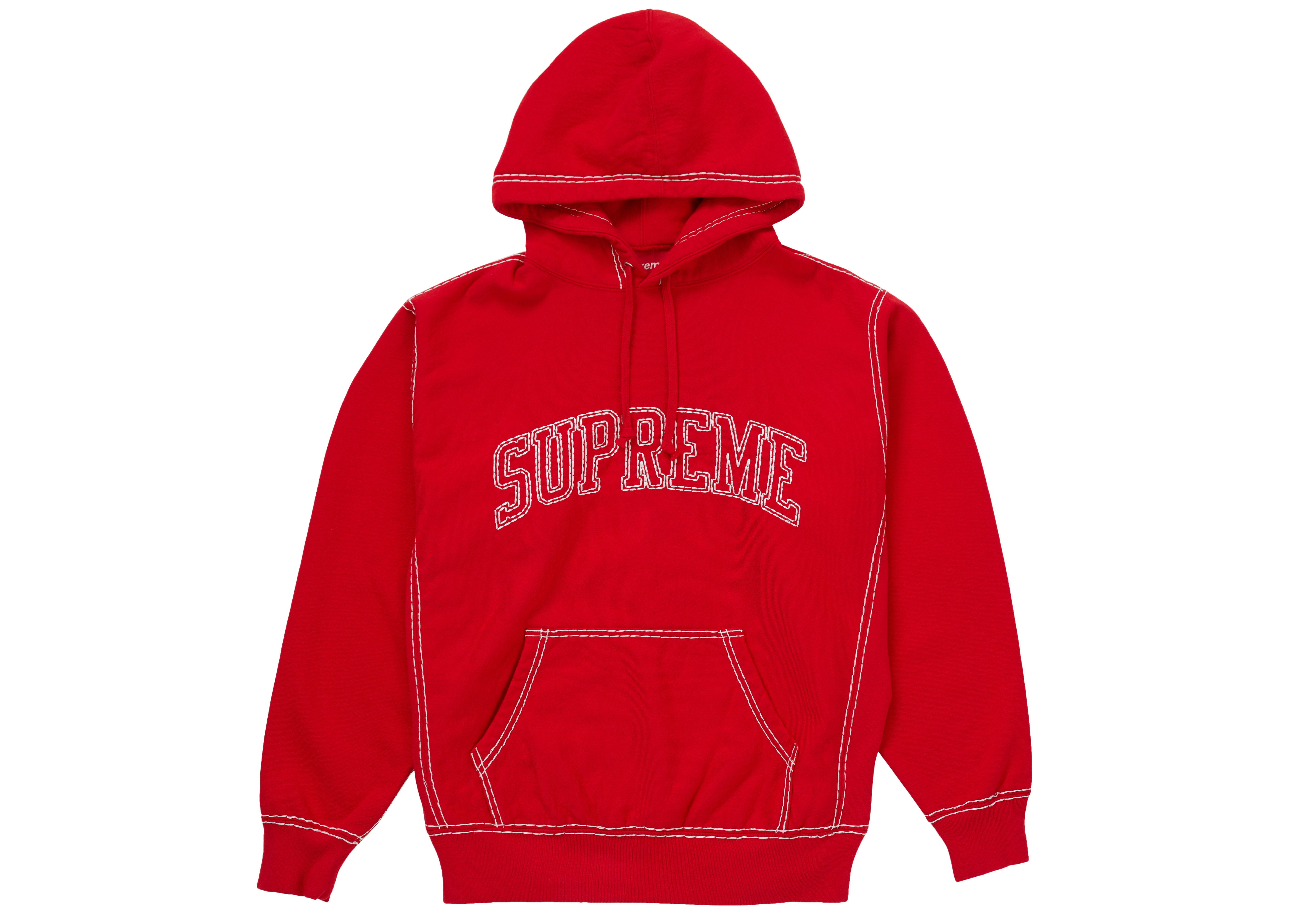 7,039円【美品】Supreme Big Stitch Hooded Sweatshirt
