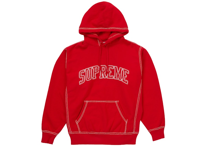 Supreme Big Stitch Hooded Sweatshirt Red Men's - FW20 - US