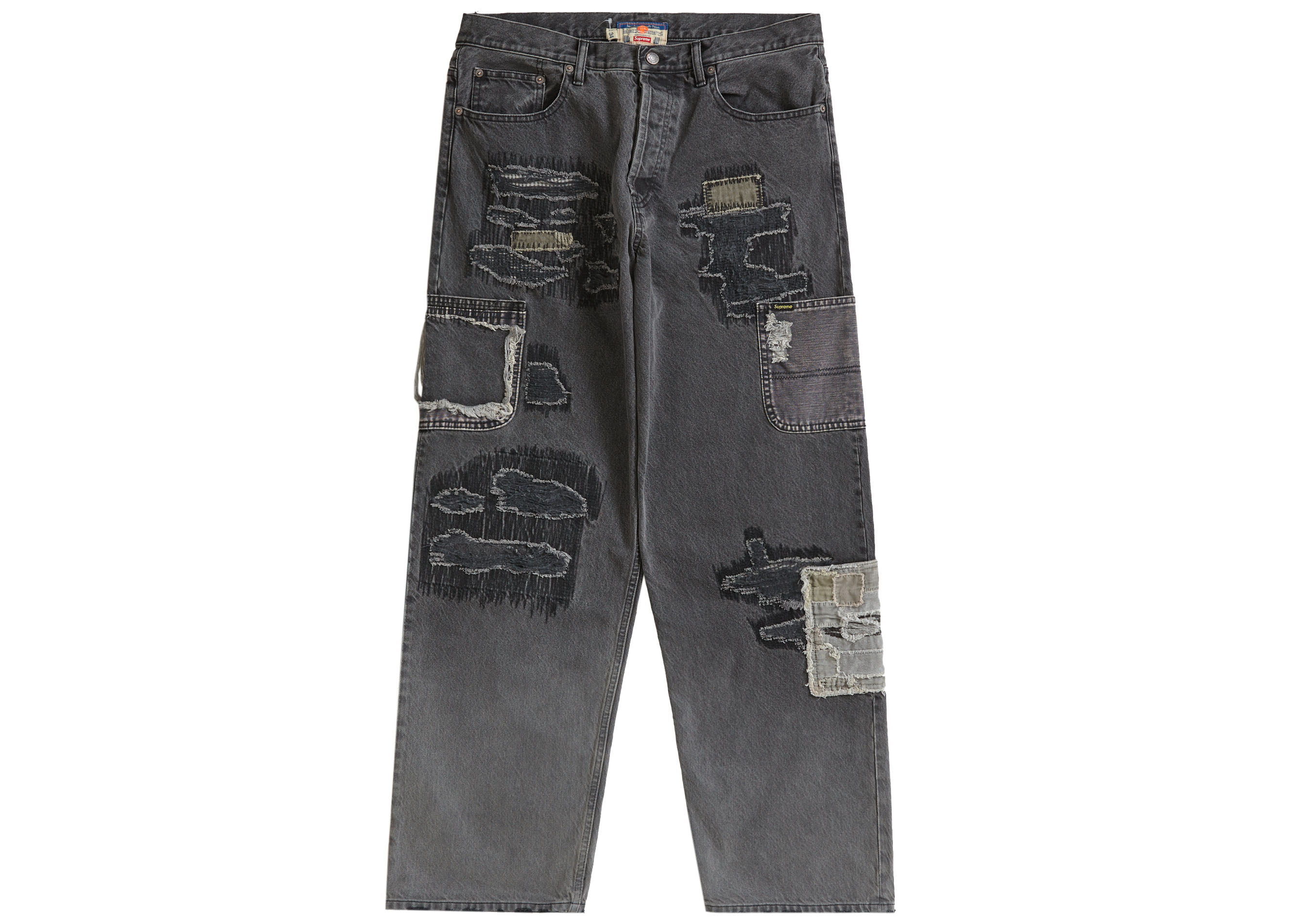 Supreme Blackmeans Mended Loose Fit Jean Washed Black メンズ ...