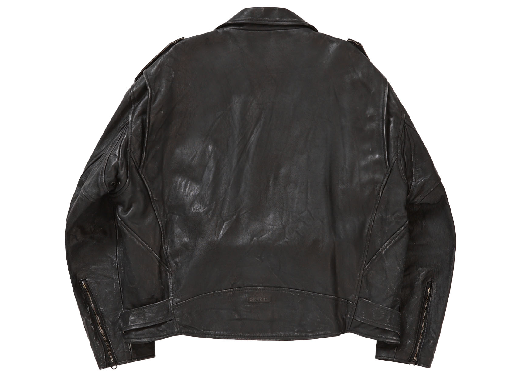 Supreme Blackmeans Painted Leather Motorcycle Jacket Black Men's - FW23 - US