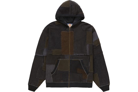 Supreme Blackmeans Patchwork Zip Up Hooded Sweater Black Men's