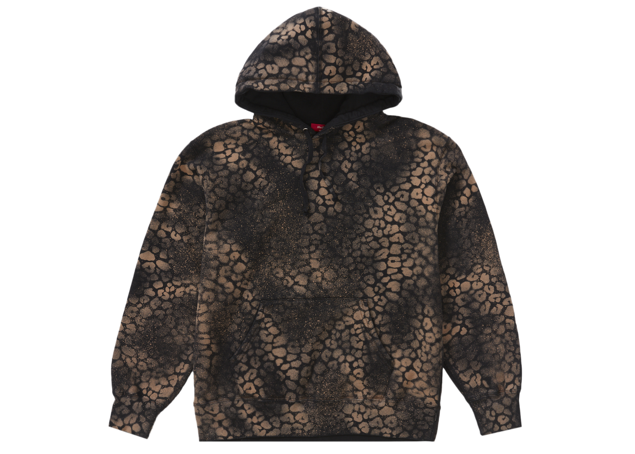 Supreme Bleached Leopard Hooded Sweatshirt Black - FW21 Men's - US