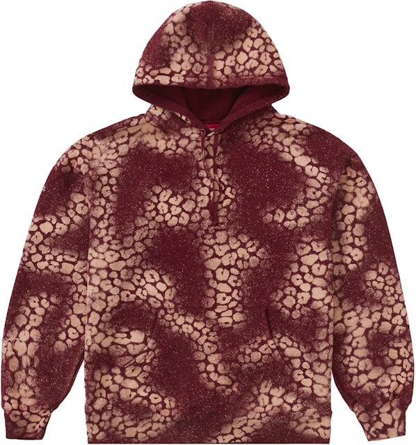 Supreme Leopard Trim Hooded Sweatshirt Red