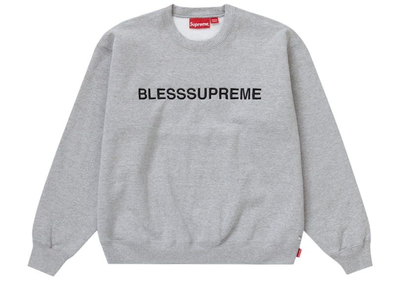 Supreme Bless Crewneck Heather Grey Men's - FW23 - US