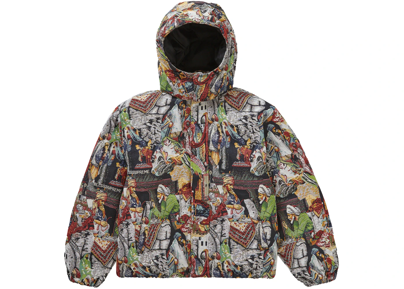 Supreme Bless Tapestry Down Puffer Jacket Multicolor Men's - FW23 - US
