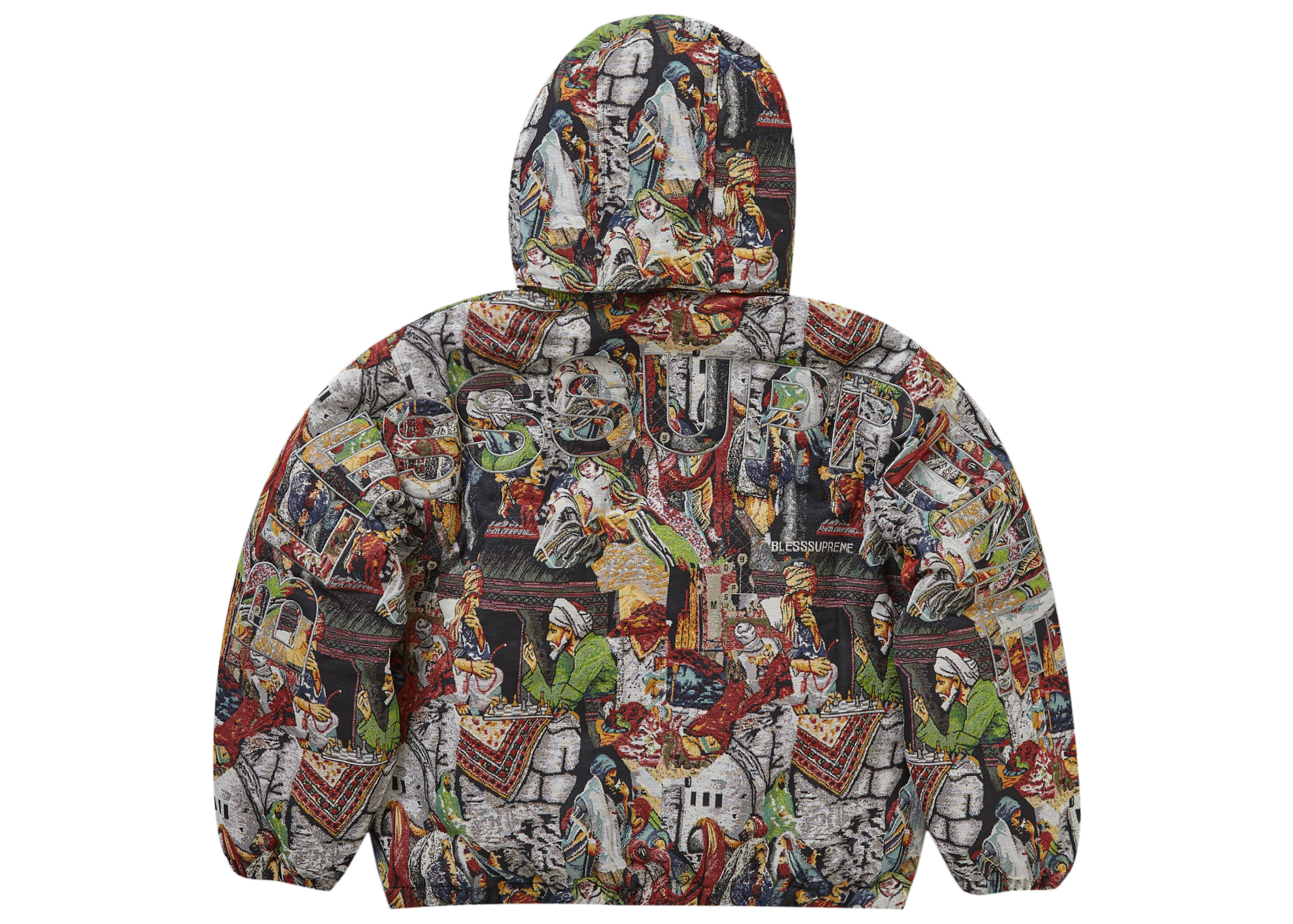 Supreme Bless Tapestry Down Puffer Jacket Multicolor Men's - FW23 - US