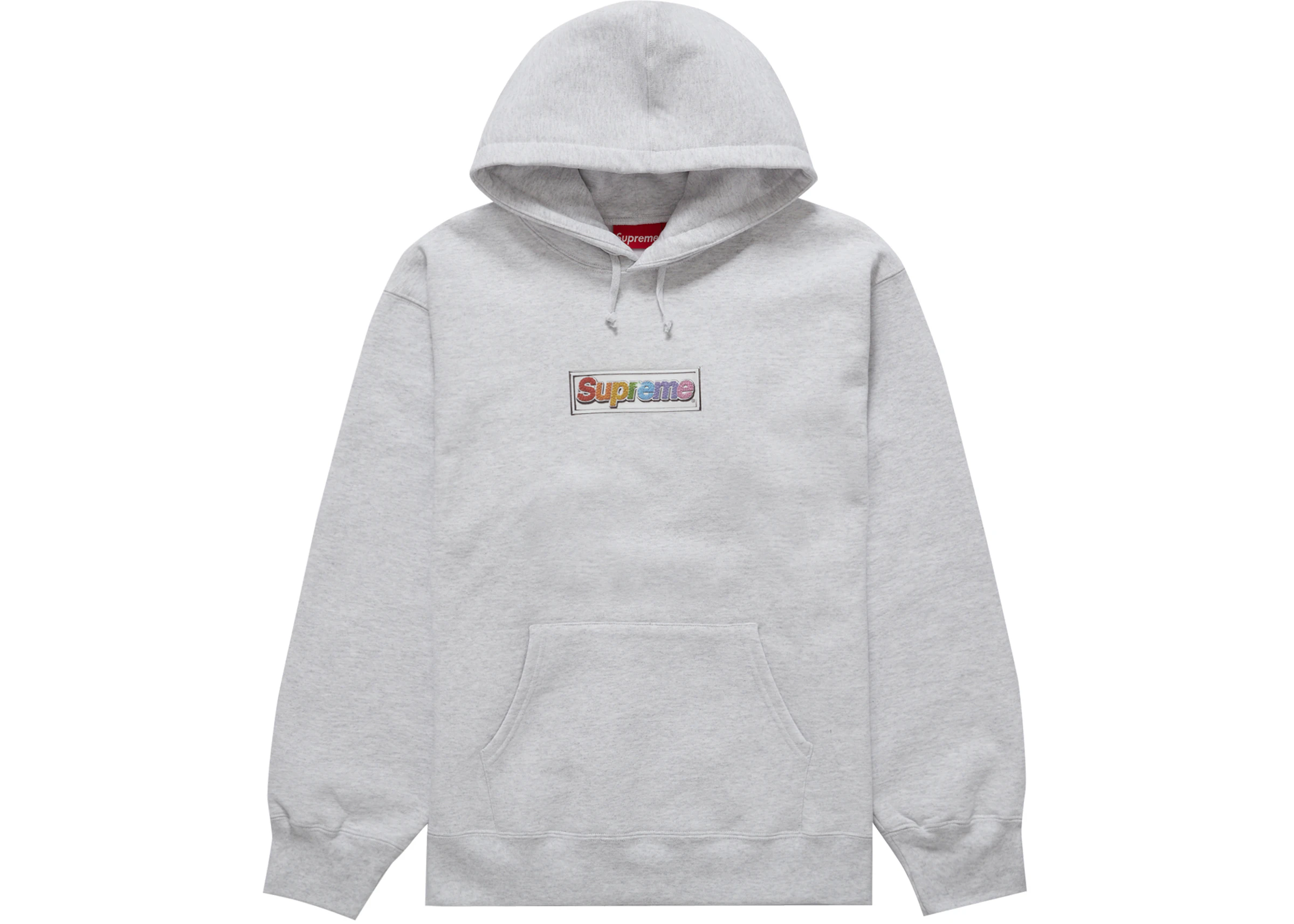 Supreme Bling Box Logo Hooded Sweatshirt Ash Grey - SS22 - US
