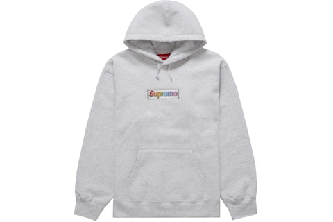 Supreme Bling Box Logo Hooded Sweatshirt Ash Grey Men's SS22 GB