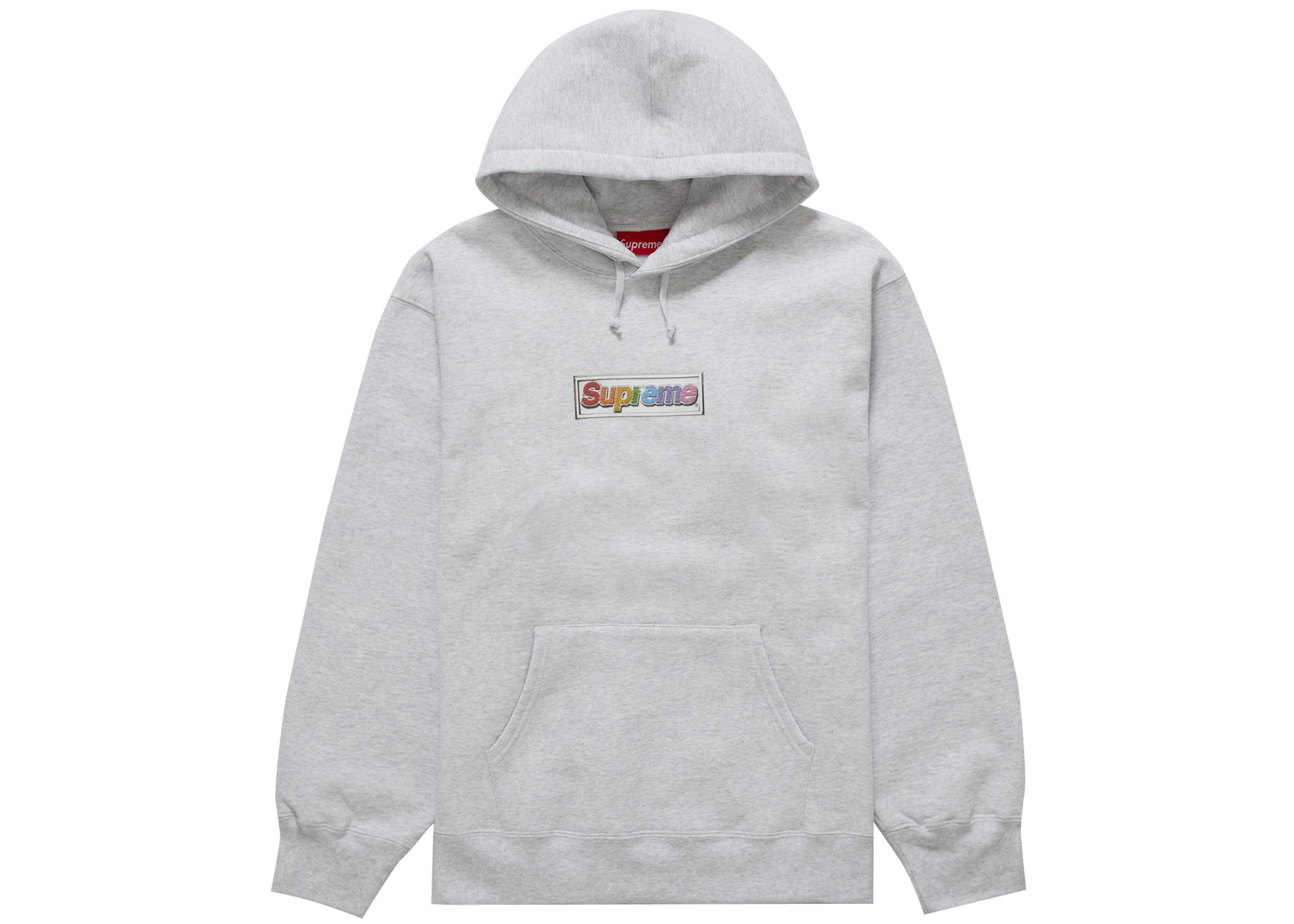 Supreme Bling Box Logo Hooded Sweatshirt Ash Grey - SS22