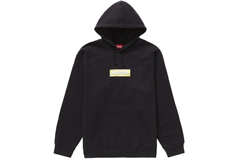 Supreme Bling Box Logo Hooded Sweatshirt Black Men's SS22 US