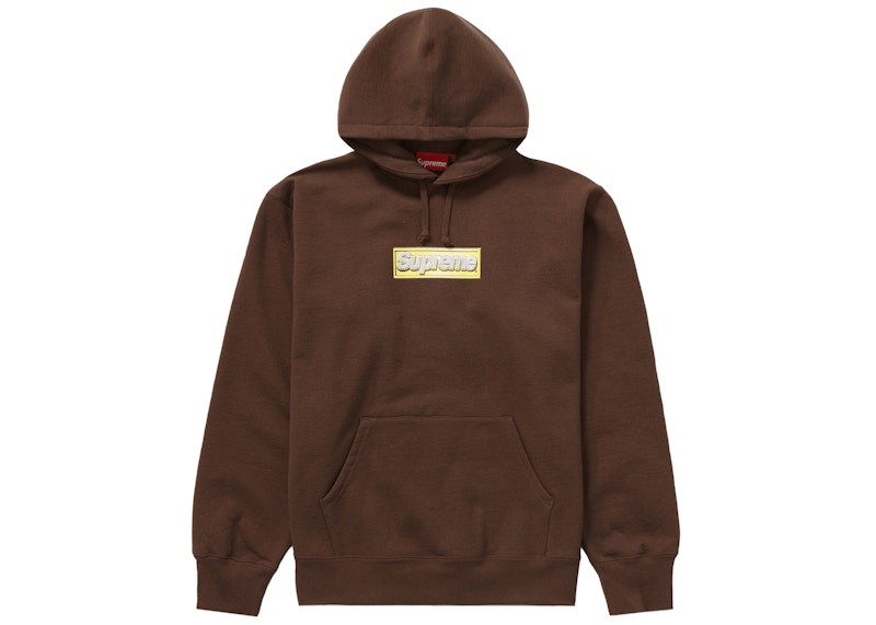 Supreme Bling Box Logo Hooded Sweatshirt Dark Brown Men's - SS22 - US