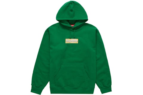 Mens Hoodies Supreme Green Bogo Hoodie Supreme Box Logo Green