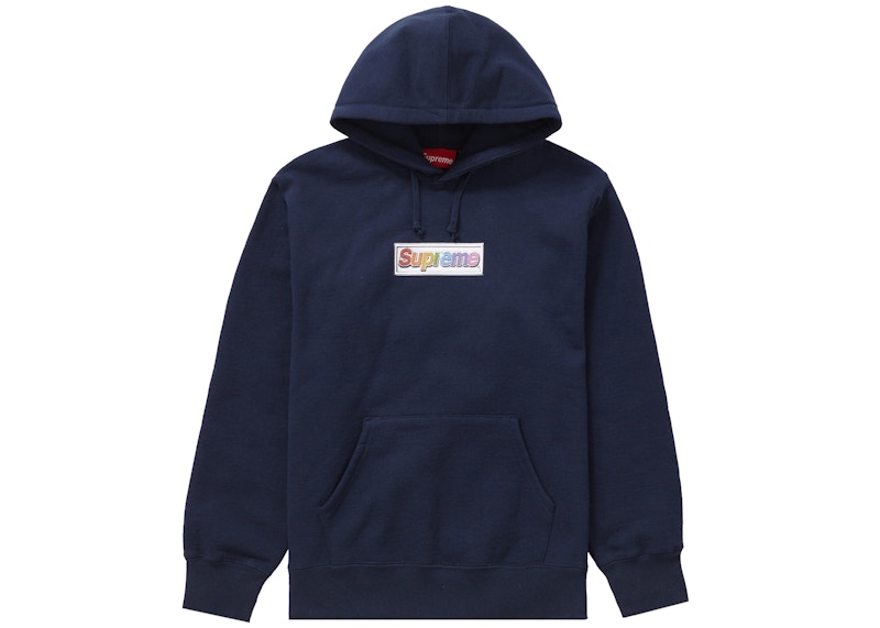 パーカーSupreme bling box logo hooded navy - パーカー