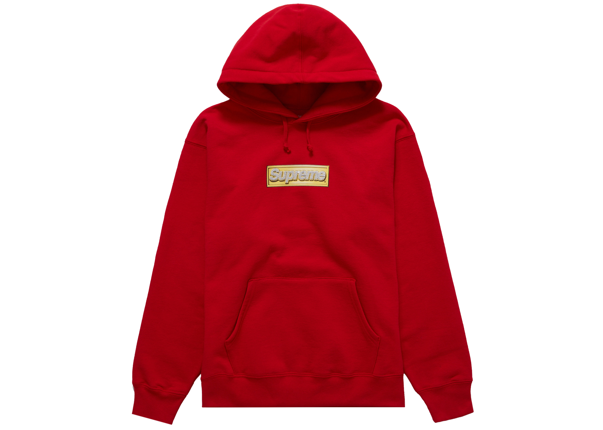 Supreme Bling Box Logo Hooded Sweatshirt Red
