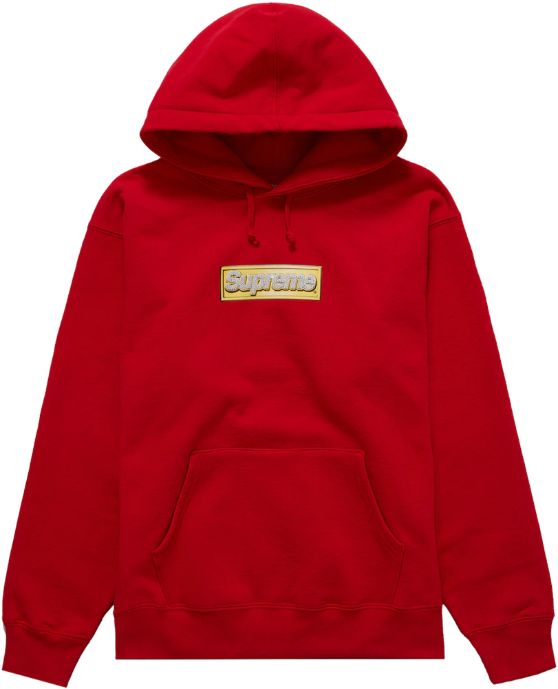 Supreme Rhinestone Hooded Sweatshirt Burnt Red