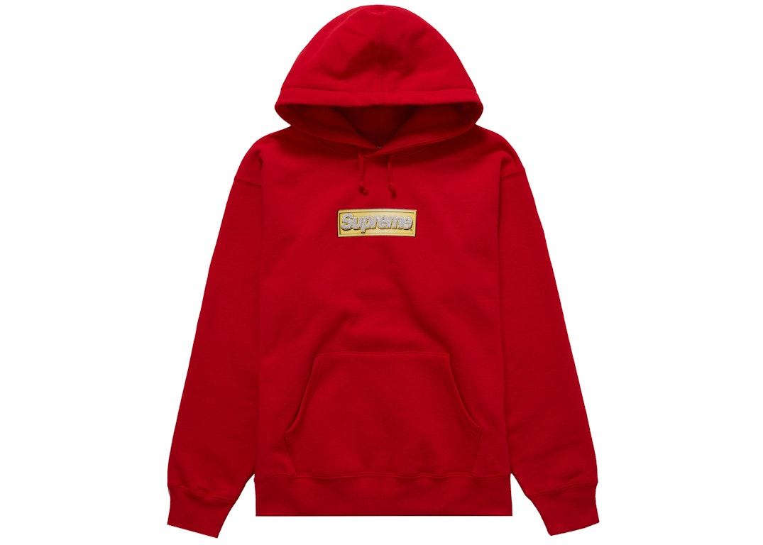 Pre-owned Supreme Bling Box Logo Hooded Sweatshirt Red