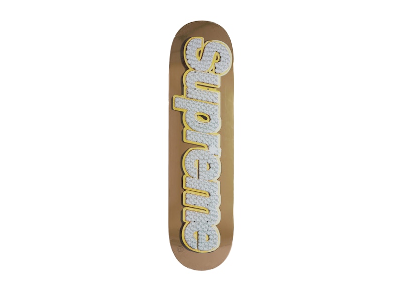 Supreme Bling Box Logo Skateboard Deck (SS22) Gold