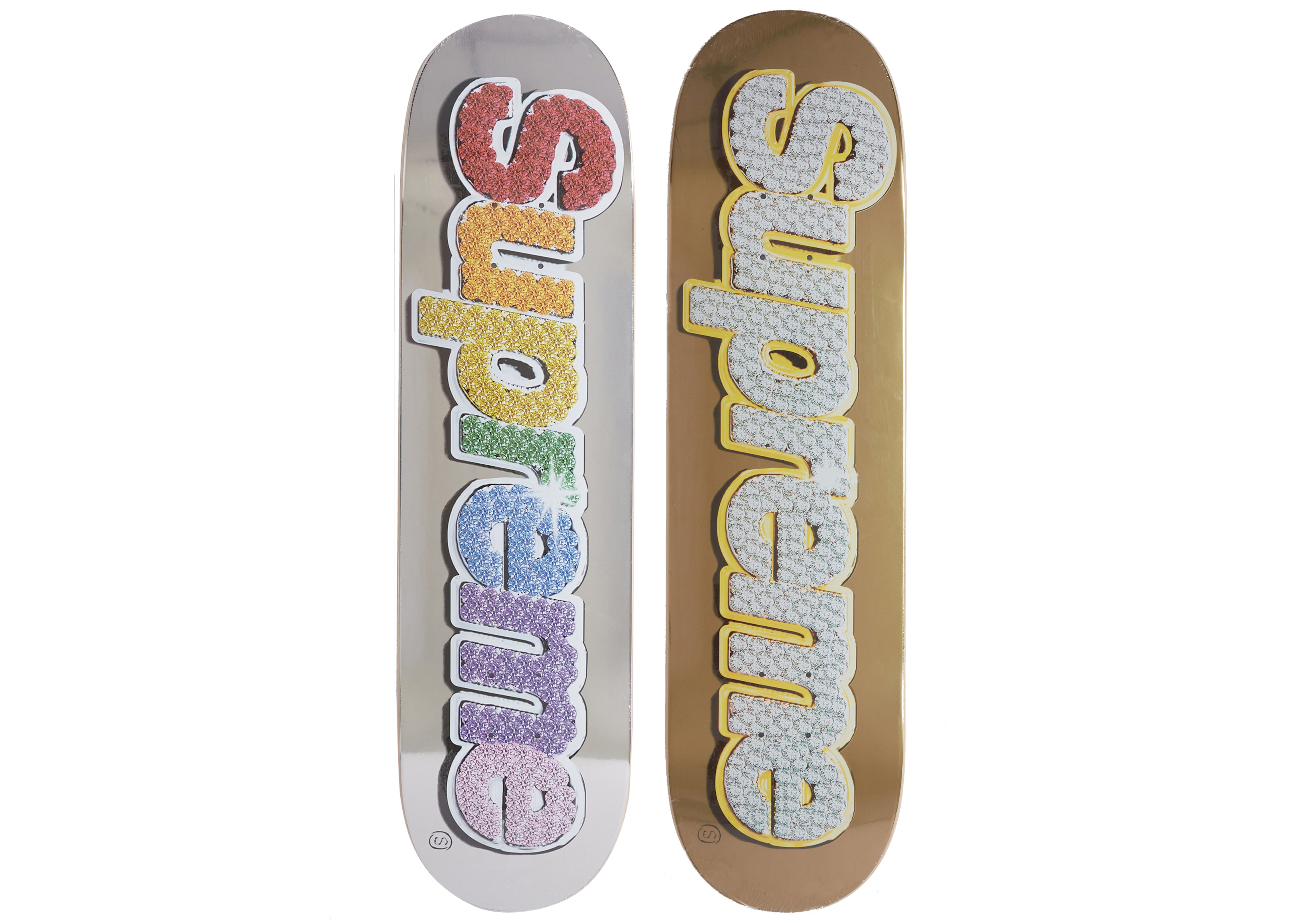 Supreme Bling Box Logo Skateboard Deck Set Multicolor