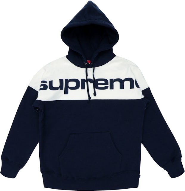 Supreme 17fw Supreme blocked big logo hoodie black white medium