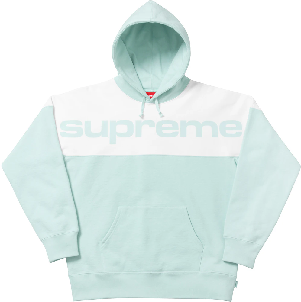 Supreme Blocked Hooded Sweatshirt Hoodie Ice Blue Size M