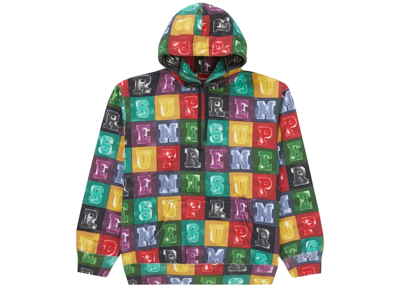 Supreme Color Block Hooded Sweatshirt