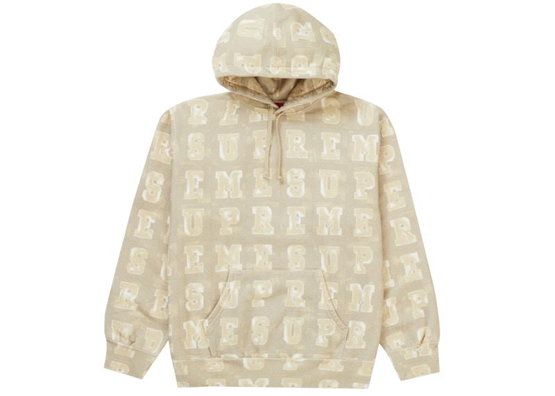 Supreme Blocks Hooded Sweatshirt Tan