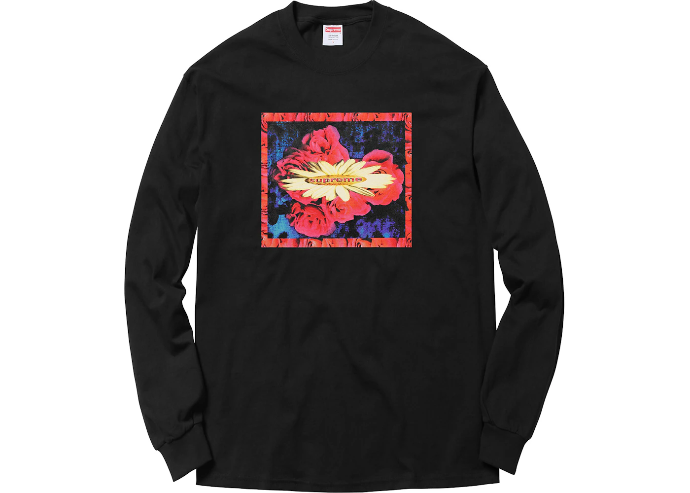 Supreme Bloom L/S Tee Black Men's FW17 US
