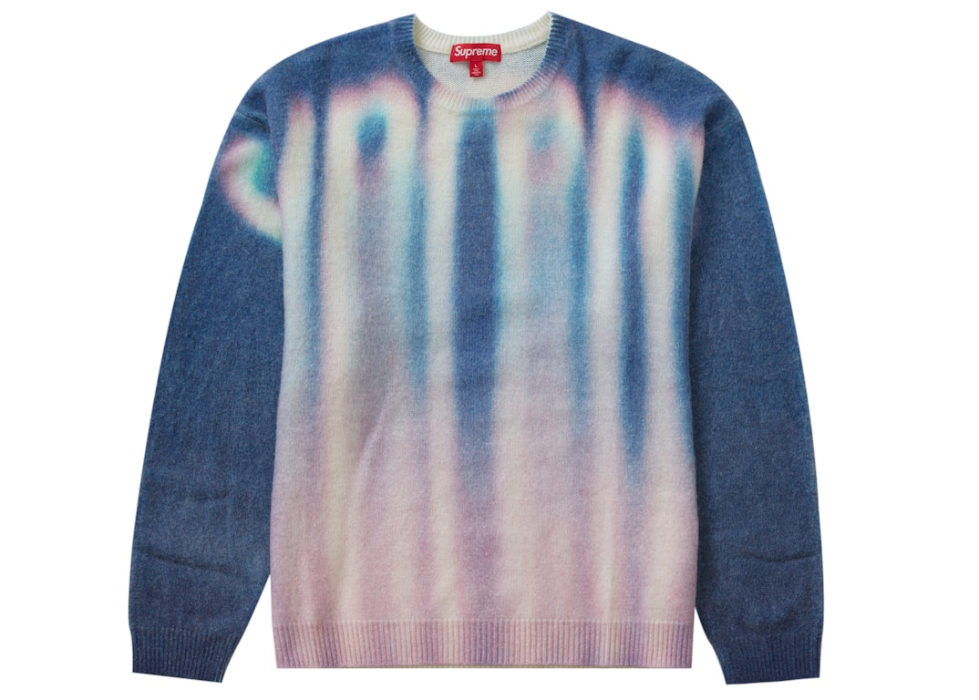 Pre-owned Supreme Blurred Logo Sweater Blue