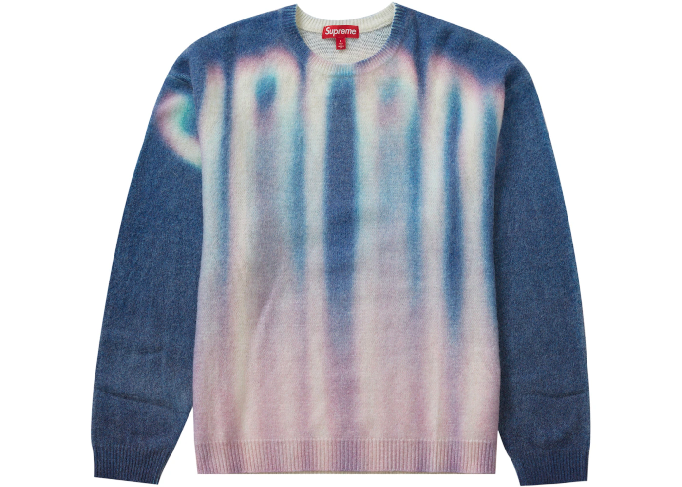 Supreme Blurred Logo Sweater Blue Men's FW23 US