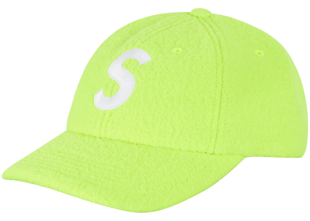 Supreme Boiled Wool S Logo 6-Panel Fluorescent Green - FW22 - US