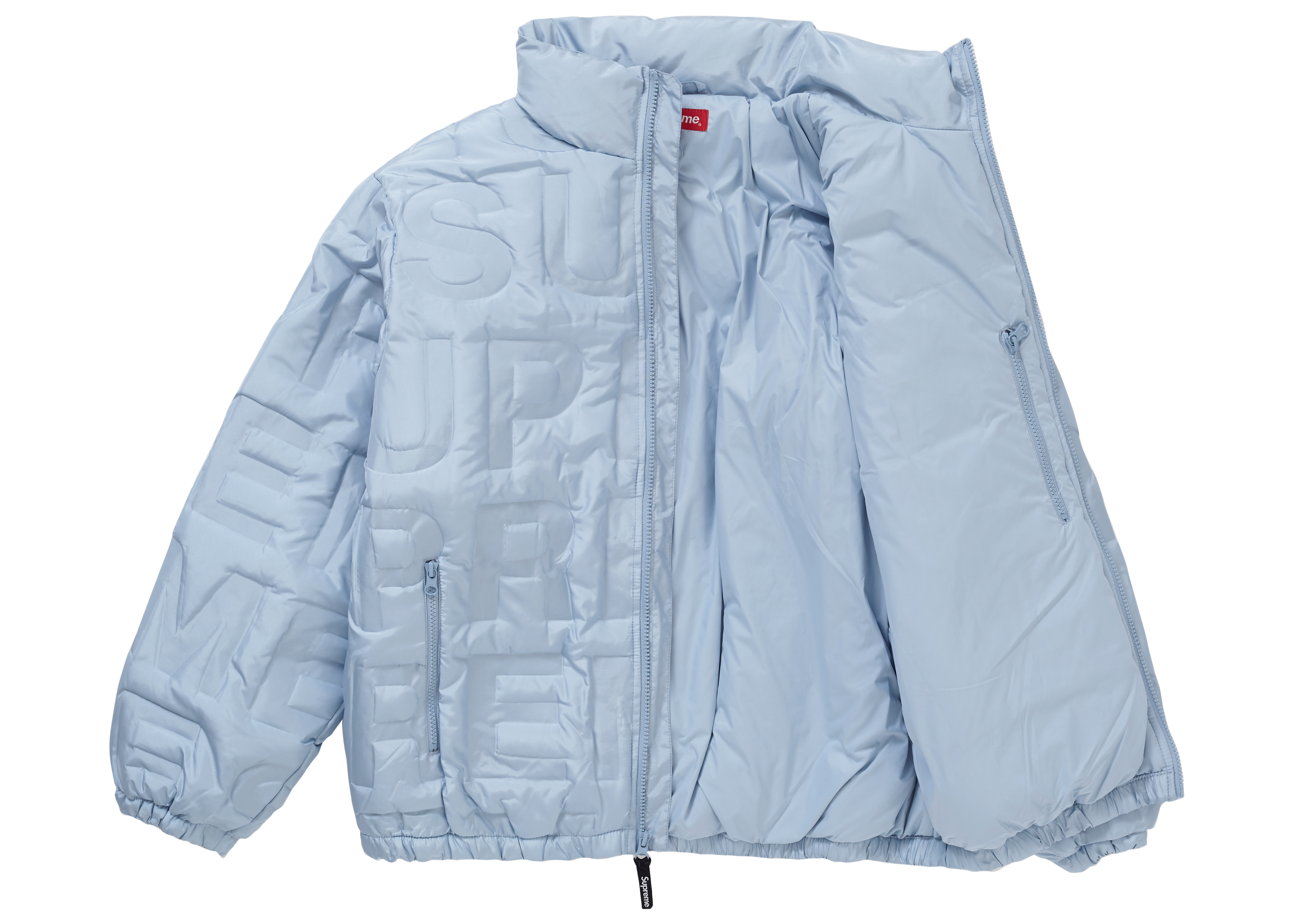 Supreme Bonded Logo Down Jacket Blue Men's - SS19 - GB