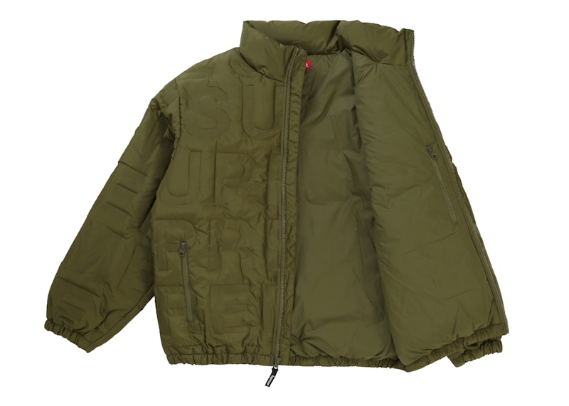 Supreme Bonded Logo Down Jacket Olive Men's - SS19 - US