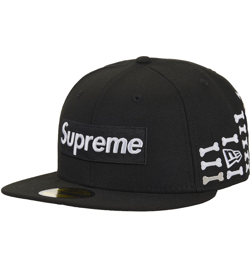 Supreme Bones Box Logo New Era 59Fifty Fitted Hat Black FW25 US