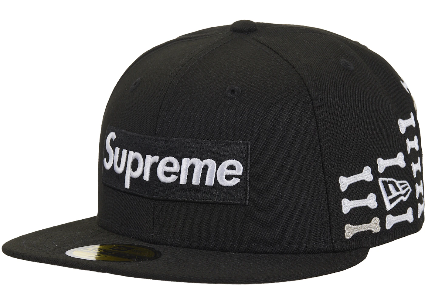 Supreme Bones Box Logo New Era 59Fifty Fitted Hat Black - FW25 - JP