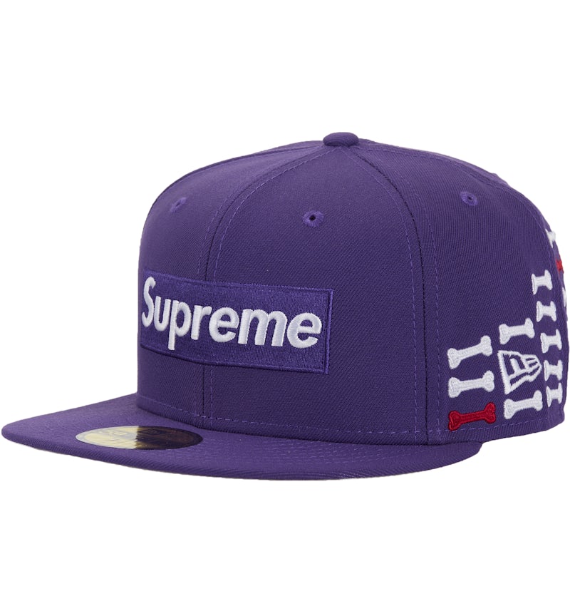 Supreme Bones Box Logo New Era 59Fifty Fitted Hat Purple FW25 US