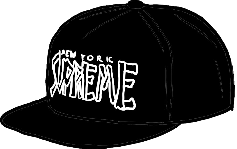Supreme Bones Logo 5-Panel cap blackキャップ