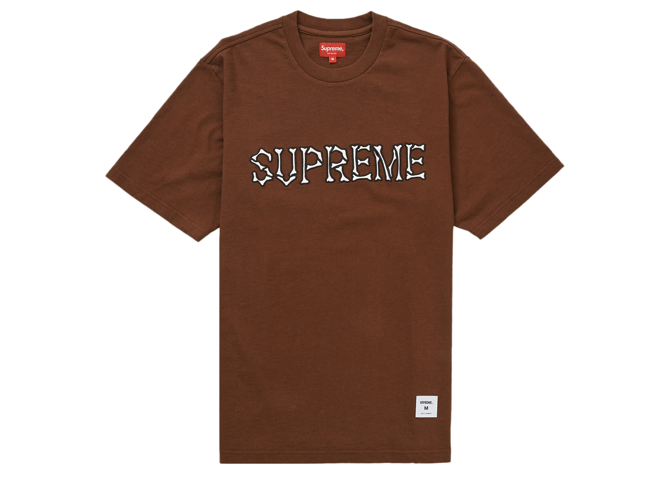 Supreme brown cheap t shirt